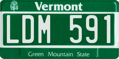 VT license plate LDM591