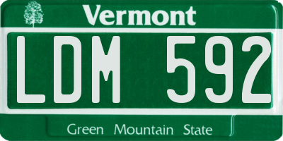 VT license plate LDM592
