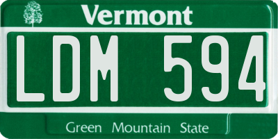 VT license plate LDM594