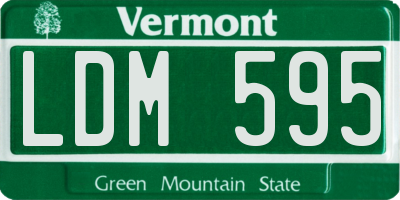VT license plate LDM595
