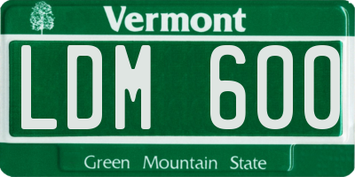 VT license plate LDM600
