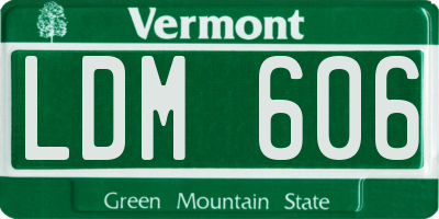 VT license plate LDM606