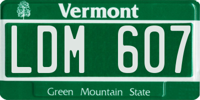 VT license plate LDM607