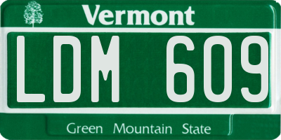 VT license plate LDM609