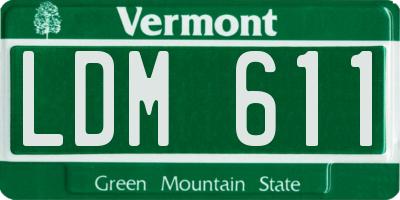 VT license plate LDM611