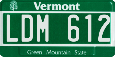 VT license plate LDM612