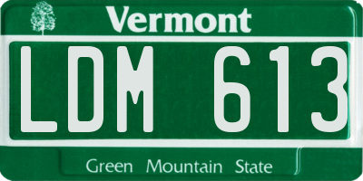 VT license plate LDM613