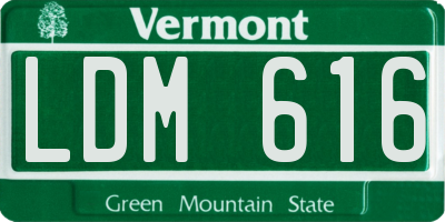 VT license plate LDM616