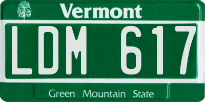 VT license plate LDM617