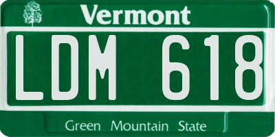 VT license plate LDM618