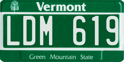 VT license plate LDM619