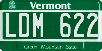 VT license plate LDM622