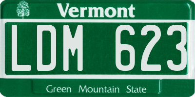 VT license plate LDM623