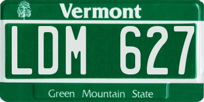 VT license plate LDM627