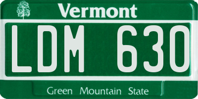 VT license plate LDM630