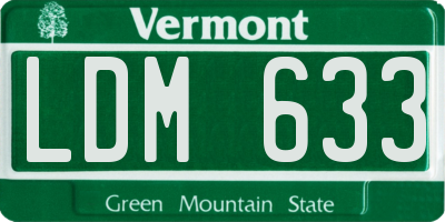 VT license plate LDM633