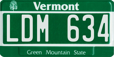 VT license plate LDM634