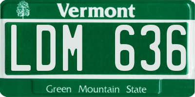 VT license plate LDM636