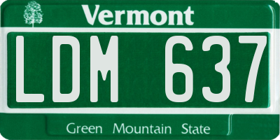 VT license plate LDM637