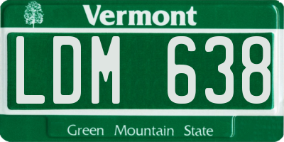 VT license plate LDM638
