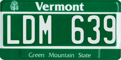 VT license plate LDM639