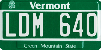VT license plate LDM640