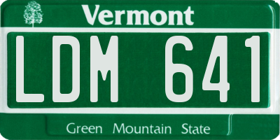 VT license plate LDM641