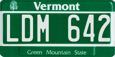VT license plate LDM642