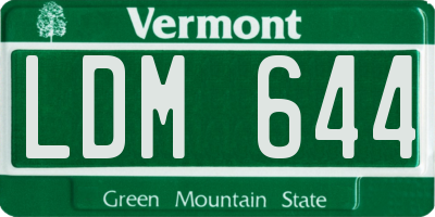 VT license plate LDM644