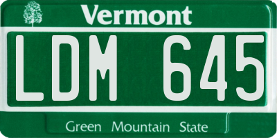 VT license plate LDM645