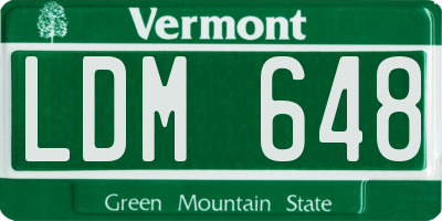 VT license plate LDM648