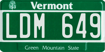 VT license plate LDM649