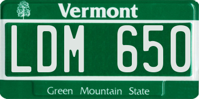 VT license plate LDM650