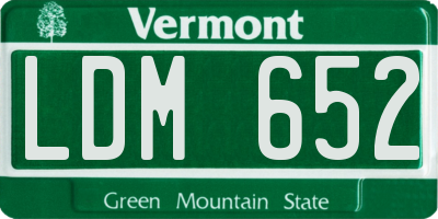 VT license plate LDM652