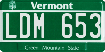 VT license plate LDM653