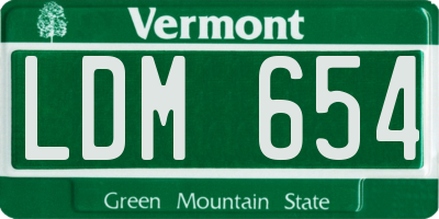 VT license plate LDM654