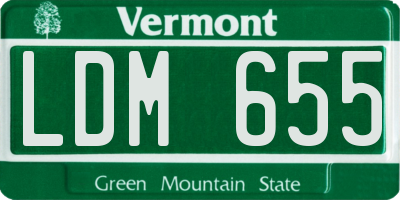 VT license plate LDM655