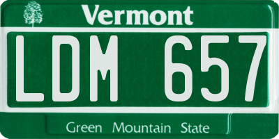 VT license plate LDM657
