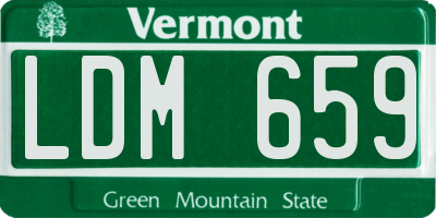VT license plate LDM659