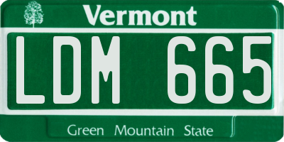 VT license plate LDM665