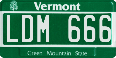 VT license plate LDM666