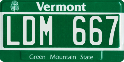 VT license plate LDM667