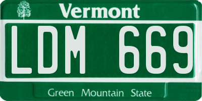 VT license plate LDM669