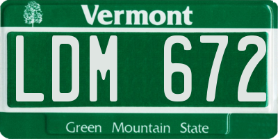 VT license plate LDM672