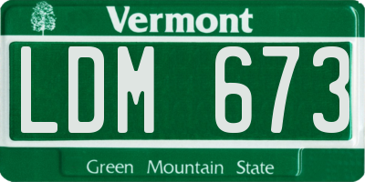 VT license plate LDM673