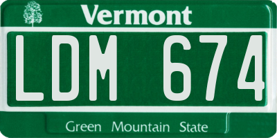 VT license plate LDM674