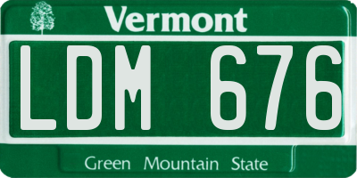 VT license plate LDM676