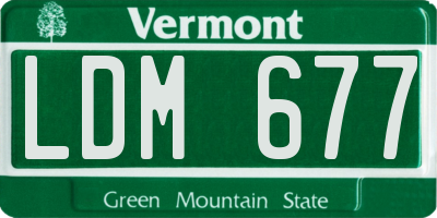 VT license plate LDM677
