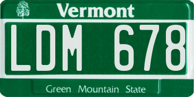 VT license plate LDM678