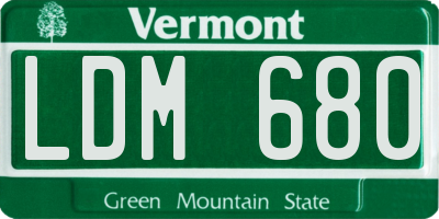 VT license plate LDM680